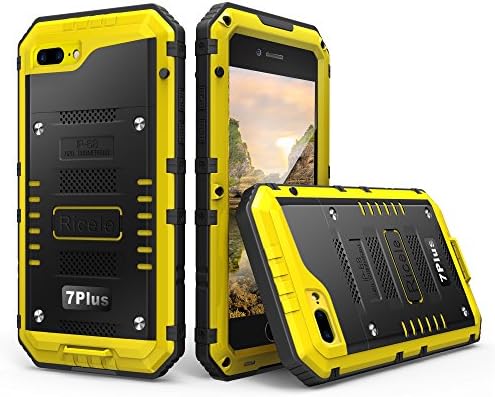 iPhone 7 Plus Case, [Waterproof] Ricele Premium Hybrid Protective Bumper Cushion With Built-in Screen Protector Dirt/Dust Proof Snowproof Shockproof Case for iPhone 7 Plus(2016) (Yellow)