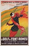 CHEMINS DE FER DU MID LE GOLF THE FONT ROMEU FRANCE WOMAN VINTAGE POSTER REPRO