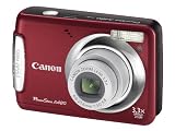 Canon Powershot A480 Digital Camera - Red (10 MP, 3.3x Optical Zoom) 2.5 inch LCD
