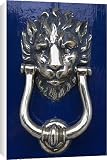 Lion polished brass door knocker, Georgian house, Merrion Square, Dublin, Canvas Prints