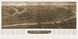 Historic Maps - Atlantic City Bird's Eye View Map 1910 New Jersey - Atlantic County - Aero view of Atlantic City, New Jersey 1910. 36x54