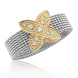 Mens Gold Plated Stainless Steel Diamond Band Ring (H, SI, 0.13 carat)-Band Width:5mm-Size 8