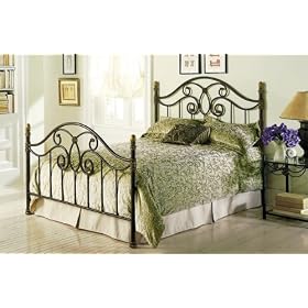 Dynasty Autumn Brown Finish Full Size Wrought Iron Metal Bed