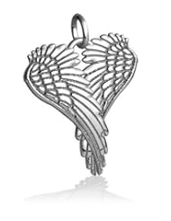 Winged Love Angel Heart Wings, 22mm long