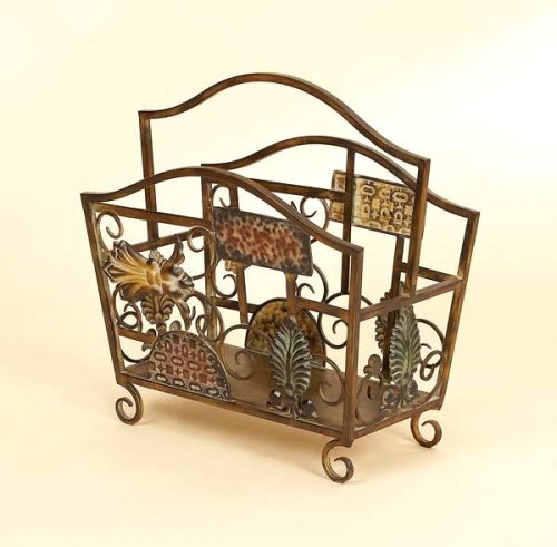 Distinctive Patterned Oxidize Finish METAL MAGAZINE STAND