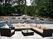 Malibu Collection - Espresso Brown Patio Furniture Outdoor Wicker Sectional
