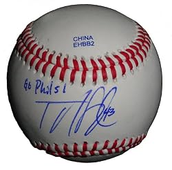 Philadelphia Phillies Tyler Cloyd Autographed ROLB Baseball Featuring "Go Phils!" Inscription! Proof Photo