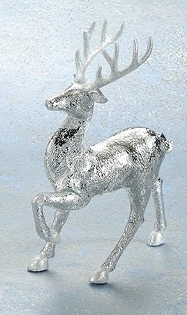 16 Silver Glitter Prancing Deer Christmas Decoration #39671 16 Silver Glitter Prancing Deer Christmas Decoration #39671