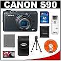 Canon PowerShot S90 Compact Digital Camera + 16GB SD Card + Spare NB-6L Battery + Case + Accessory Kit