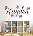 Nursery Custom Name Flowers Wall Decal Sticker, 36