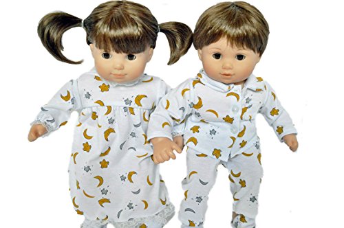 MOON AND STAR PAJAMAS AND NIGHTGOWN FOR AMERICAN GIRL DOLLS BITTY TWINS AND BITTY BABY