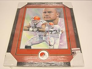 Joe Thomas Cleveland Browns Signed Autographed Color Art Jsa Framed & Matted
