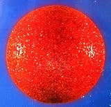 Holiday Lighted Crackle-Look Plastic Hanging Snowball Globe - Red