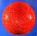 Holiday Lighted Crackle-Look Plastic Hanging Snowball Globe - Red