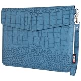 9 inch Blue Crocodile Pattern Envelope style Netbook Tablet e-Book Reader Sleeve Pouch Bag Slip Case for Apple iPad 1 iPad 2 Amazon Kindle 3 Kindle 4 Kindle Touch