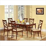 Rowland 7 Piece Dining Table Set in Multi-Step Rich Cherry
