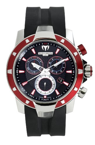 TechnoMarine Men s 609022 UF6 Magnum Chrono Aluminum Red and Black Watch