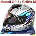 Motorradhelm GP3 Größe: M, Silber, ECE geprüft
