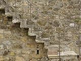 Stairs and Stone Wall, Castle Banfi, Tuscany, Montalcino, Italy Stretched Canvas Poster Print by Adam Jones, 30x40