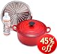 Le Creuset 【Amazon.co.jp限定】ココットロンド20cmレッド スチーマー クリーナーセット