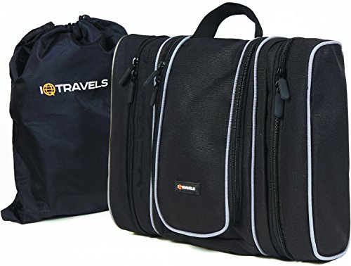 IQTRAVELS 4-in-1 Detachable Toiletry Bag For Men & Women-Top Quality Big Hanging Toiletry Organizer- The Best Large Hygiene Waterproof Cosmetic Bag With Multi-Use Nylon Shoe Bag For Travel/Home Use