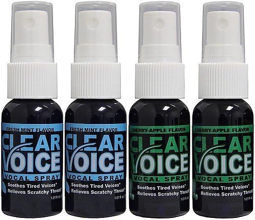 Clear Voice Vocal Spray Cherry-Apple Fresh Mint 1 fl. oz. Bottles 4 Pack
