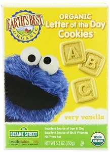 Earth's Best Organic Very Vanilla Letter of the Day Cookies, 5.3 Ounce Box (Pack of 6)