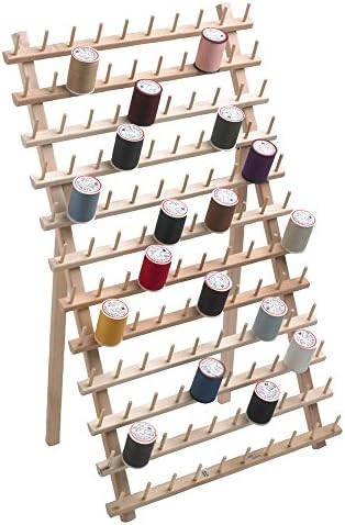 Smooth Natural Maple Table-Top/Wall Mount 120-Spool Thread Rack - 16"x26 1/2"x2 1/2" (Legs Included)