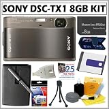 Sony Cybershot DSC-TX1 10.1MP “Exmor R” CMOS Digital Camera with 3-inch Touch-Screen LCD Digital Camera in Grey + 8GB Deluxe Accessory Kit