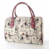 women's canvas weekend travel duffle bag / Coffee, Tea or Me?