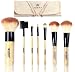 Shany Bamboo Brush Set with Premium Synthetic Hair, Bamboo Handles and Cotton Pouch