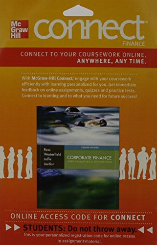 Connect Finance Access Card to accompany Corporate Finance: Core Principles and Applications