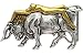 Italian Artisan: Antique Silver/Gold Lady Bull Belt Buckle