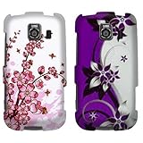 Spring Flowers + Purple/ Silver Vines Texture Faceplate Hard Snap-On Cover  ....