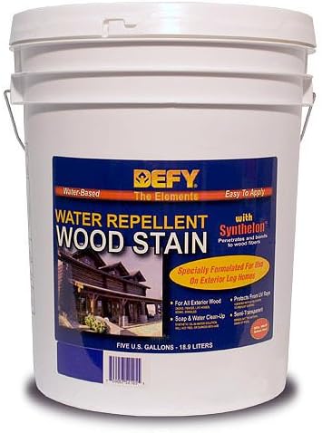 DEFY Water Repellent Wood Stain, Log Home Stain & Log Sealer for Log Cabins - Coastal Cedar, 5 Gallon