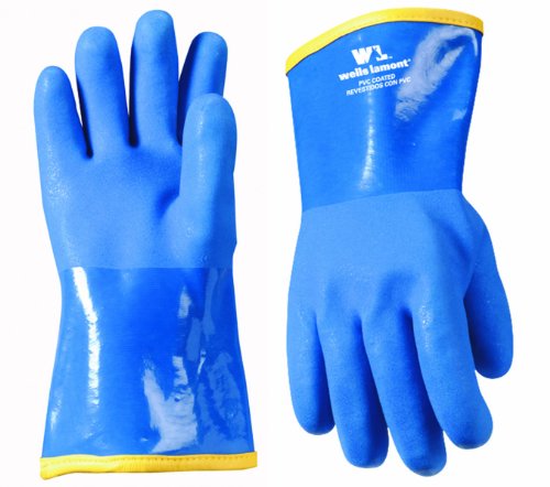 Wells Lamont 194 Heavyweight Fully Coated PVC Glove, Acrylic Winter Knit Lining, 12-inch Gauntlet Cuff, One-size, Blue On Sale