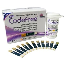 SD Codefree Blood Glucose Monitor/Monitoring Test/Testing Kit Replacement Strips - 50 Strips