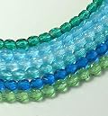300 Czech 4mm Aqua Teal Capri Blue Green Mix Faceted Round Firepolished Glass Beads 1/4 Mass Fire Polished