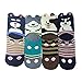 LOTUYACY Cute Animal Designe Womens Girls Casual Comfort Cotton Crew Socks 4 Pack 5 Pack (Dog Stripe)