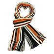100% Acrylic Men's Colorful Stripes Tassel Ends Knitted Long Scarf - Orange