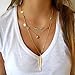 Ularmo 2015 Women Multilayer Irregular Crystal Gold Pendant Chain Statement Necklace
