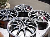 17 ADR J-DRIVE BLACK WITH POLISH LIP WHEELS, A SET OF 4 WHEELS