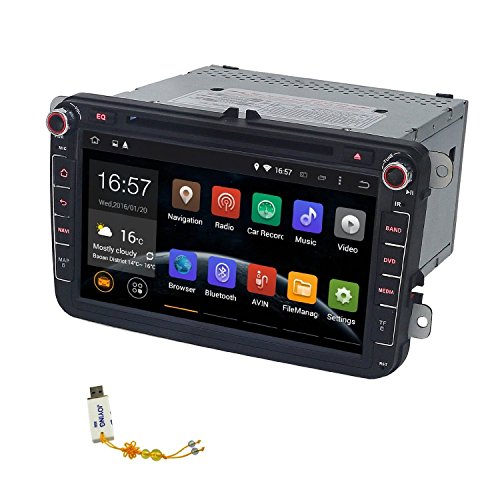 JOYING 8 Inch Quad Core android 4.4 Kitkat HD 1024x600 Resolution Double 2 Din in Dash Radio for Polo Golf Passat B6 B7 Jetta Tiguan Touran Amark Sharan Caddy Bora Eos Cc Scirocco Skoda Octavia Superb Rapid Yeti Fabia, Car Stereo with DVD Player GPS