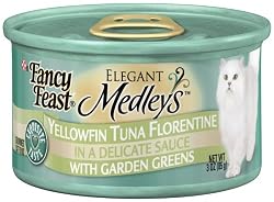 Fancy Feast Gourmet Cat Food, Yellowfin Tuna Florentine in Sauce with Garden Greens, 3-Ounce Cans (Pack of 24)