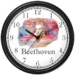 Ludwig van Beethoven 3 Musician - Music Composer Wall Clock by WatchBuddy Timepieces (Hunter Green Frame)