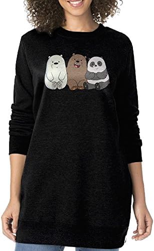 Round Neck Long Sleeve We Bare Bears Ice Bear,Grizzly And Panda Sweatshirts Dress