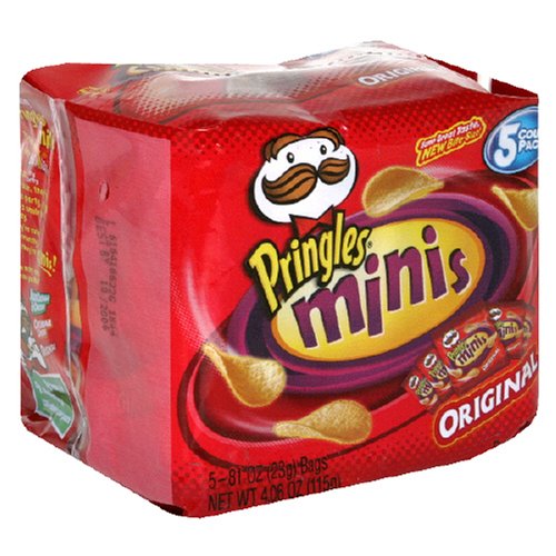 Pringles Minis Potato Crisps, Original, 5-Count Packages (Pack of 10)