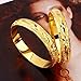 Happy2girls 2pcs/lots Women's 18k Yellow Gold Plated Bracelet Carved Bangle 60mm10mm Jewelry