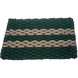 Rockport Rope Doormats 2030310 Indoor and Outdoor Doormats, 20 by 30-Inch, Forest Green with 2 Tan Stripes with Green insert