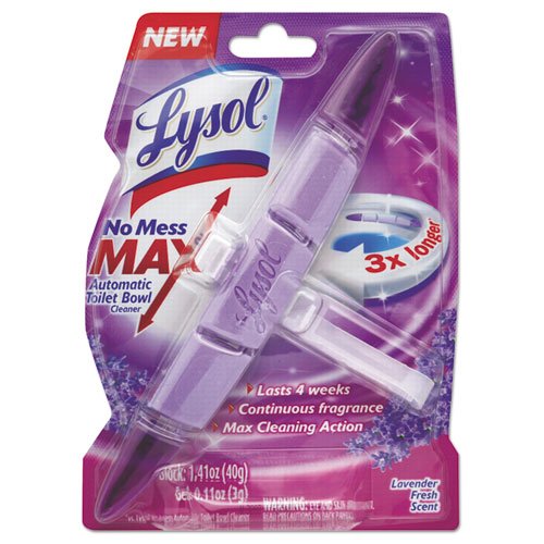 LYSOL Brand No Mess Max Automatic Toilet Bowl Cleaner, Lavender Fresh, 1.41oz Block, 6/Crtn